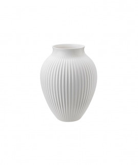 Knabstrup Keramik - Knabstrup Vase m. riller 27 cm., Hvid