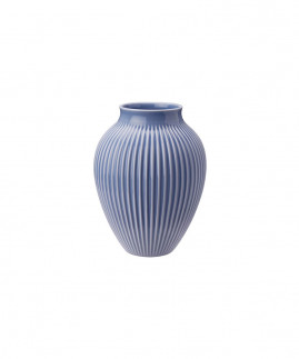 Knabstrup Keramik - Vase m. riller 20 cm, Lavendelblå 