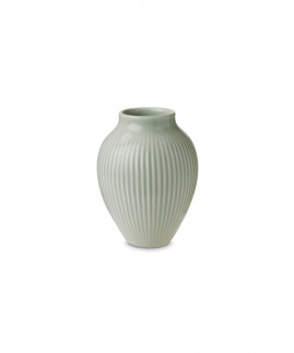 Knabstrup Keramik - Vase m. riller 12,5 cm, Mintgrøn