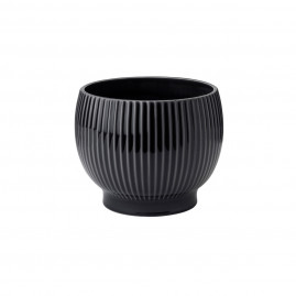 Knabstrup Keramik - Urtepotte med riller M, Sort