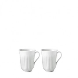 Lyngby Iconic Porcelain Stel - Krus m. hank 32 cl, klar hvid, 2-pak