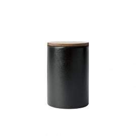 RAW - Titanium Black Krukke m. teaklåg 15 x 10 cm