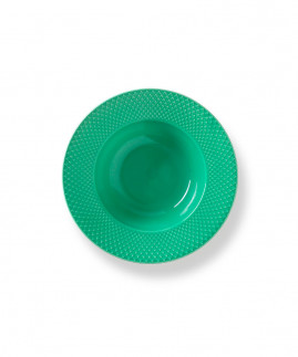 Lyngby Porcelæn Rhombe Color - Dyb tallerken 24,5 cm., Grøn