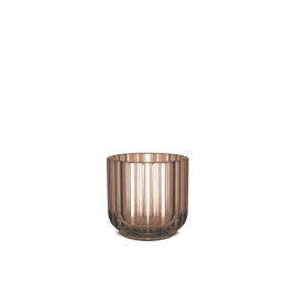 Lyngby Iconic Porcelain - Lysestage 6,5 cm, brun glas