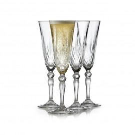 Lyngby Glas Melodia - Krystal Champagneglas 16 cl., 4 stk.