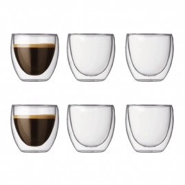 Bodum Pavina - Dobbeltvægget espresso glas 0,08 ltr, 6 stk