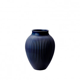 Knabstrup Keramik - vase riller 20 cm mørkeblå