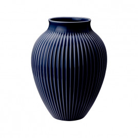 Knabstrup Keramik - vase riller 27 cm mørkeblå