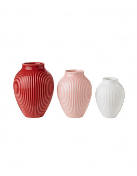 Knabstrup Keramik - Knabstrup Vase m. riller 3-pak