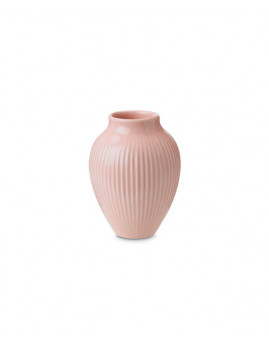 Knabstrup Keramik - Vase m. riller 12,5 cm, Pink