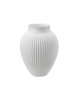 Knabstrup Keramik - Vase m. riller 35 cm, Hvid