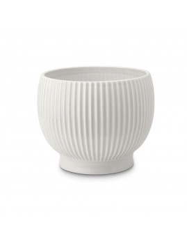Knabstrup Keramik - Urtepotte med riller L, Hvid