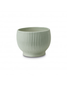 Knabstrup Keramik - Urtepotte med riller M, Mint grøn