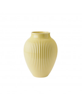 Knabstrup Keramik - Vase m. riller 27 cm, Gul
