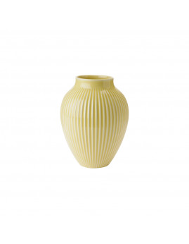 Knabstrup Keramik - Vase m. riller 20 cm, Gul