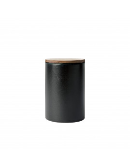 RAW - Titanium Black Krukke m. teaklåg 15 x 10 cm