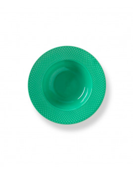 Lyngby Porcelæn Rhombe Color - Dyb tallerken 24,5 cm., Grøn