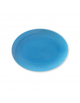 Lyngby Porcelæn Rhombe Color - Ovalt Serveringsfad 28,5 x 21,5 cm, Blå