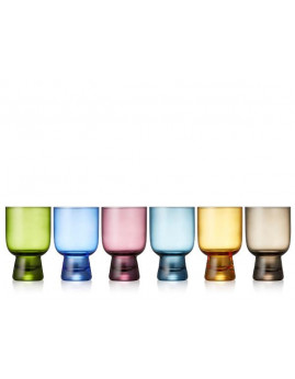Lyngby glas Tumbler - Vandglas 30 cl, 6 stk, ass farver.  
