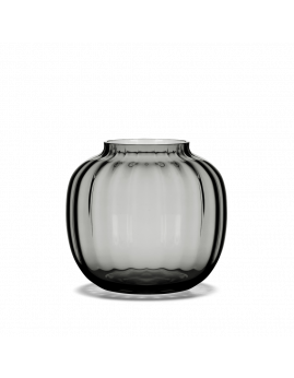 Holmegaard Primula - vase, smoke glas, H12,5 x Ø14,5 cm.