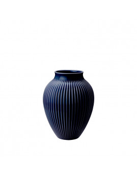 Knabstrup Keramik - vase riller 20 cm mørkeblå