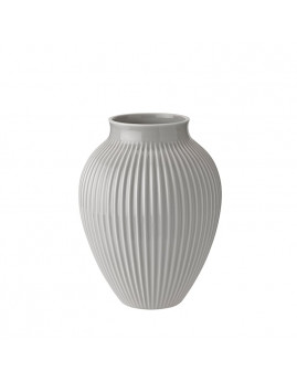 Knabstrup Keramik - vase riller 27 cm lys grå