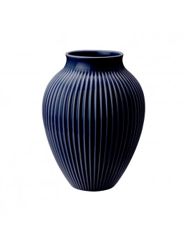 Knabstrup Keramik - vase riller 27 cm mørkeblå