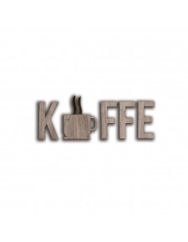 MiniFabrikken - Bogstaver KFFE og kaffekop kaffe dekoration valnød