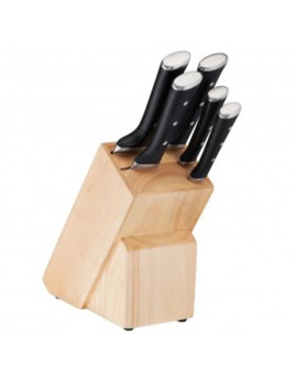 Tefal - Ingenio Ice Force sæt med 5 knive og knivblok i træ