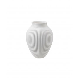 Knabstrup Keramik - Vase m. riller 27 cm, Hvid  