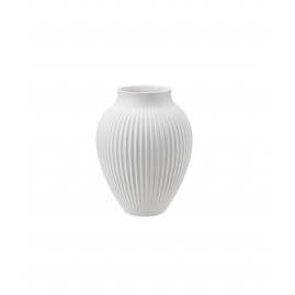 Knabstrup Keramik - Vase m. riller 20 cm, Hvid  
