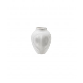 Knabstrup Keramik - Vase m. riller 12,5 cm, Hvid 