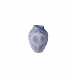 Knabstrup Keramik - Vase m. riller 12,5 cm, Lavendelblå 