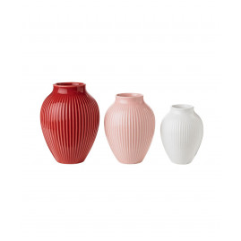 Knabstrup Keramik - Vase m. riller 3-pak 
