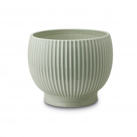 Knabstrup Keramik - Urtepotte med riller L, Mint grøn