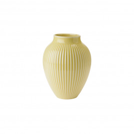 Knabstrup Keramik - Vase m. riller 20 cm, Gul