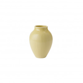 Knabstrup Keramik - Vase m. riller 12,5 cm, Gul