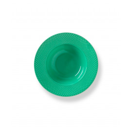 Lyngby Porcelæn Rhombe Color - Dyb tallerken 24,5 cm, Grøn