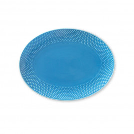 Lyngby Porcelæn Rhombe Color - Ovalt Serveringsfad 28,5 x 21,5 cm, Blå