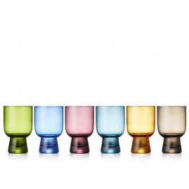 Lyngby glas Tumbler - Vandglas 30 cl, 6 stk, ass farver