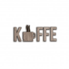 MiniFabrikken - Bogstaver KFFE og kaffekop kaffe dekoration valnød