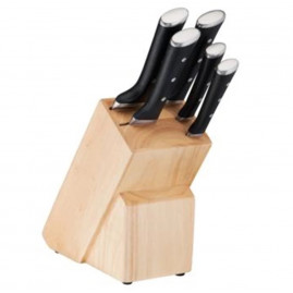 Tefal - Ingenio Ice Force sæt med 5 knive og knivblok i træ